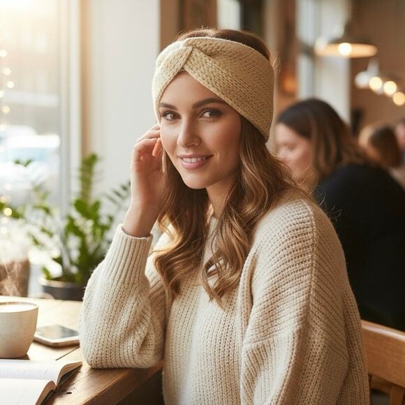 Ear Warmer Knitted Headband Twisted Warm Winter Hairband Turban - Picture 5 of 5